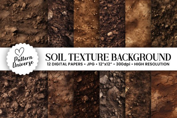 12 Soil Texture Seamless Backgrounds for Authentic Design