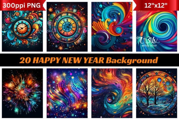 20 Happy New Year Backgrounds for Festive Designs