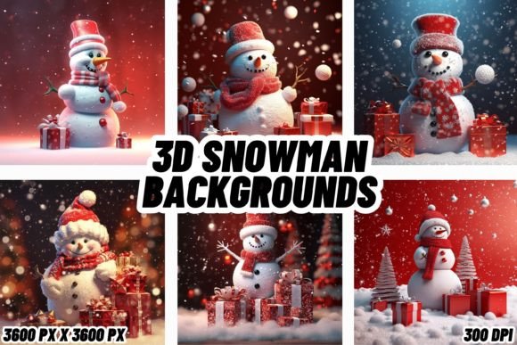 3D Snowman Christmas Backgrounds: A Festive Design Toolkit