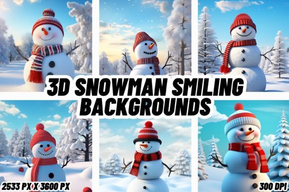 3D Snowman Smiling Christmas Backgrounds: A Designer's Winter Toolkit