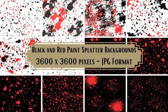 Black and Red Paint Splatter Backgrounds: Bold Texture for Modern Design