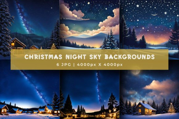 Enchanting Christmas Starry Night Sky Backgrounds