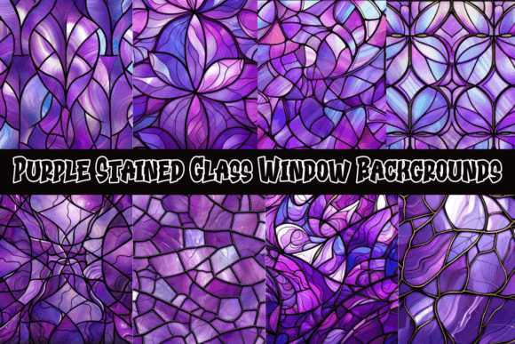Enrich Your Visuals with Purple Stained Glass Window Backgrounds