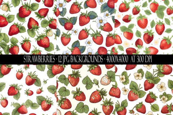 Fresh Strawberry Backgrounds for Creative Projects
