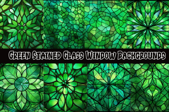 Green Stained Glass Window Backgrounds: A Tranquil Design Asset