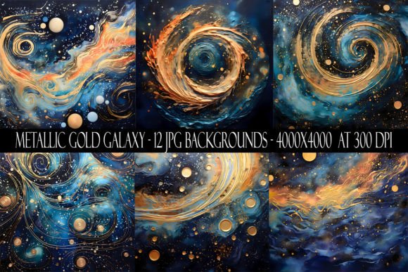 Metallic Gold Galaxy Backgrounds: A Universe of Luxury