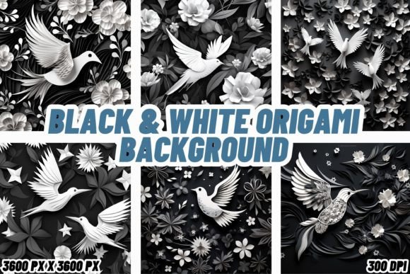 Monochrome Elegance: Elevating Design with Black & White Origami Backgrounds