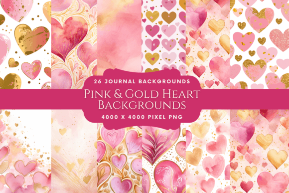 Pink & Gold Heart Backgrounds: A Designer's Guide