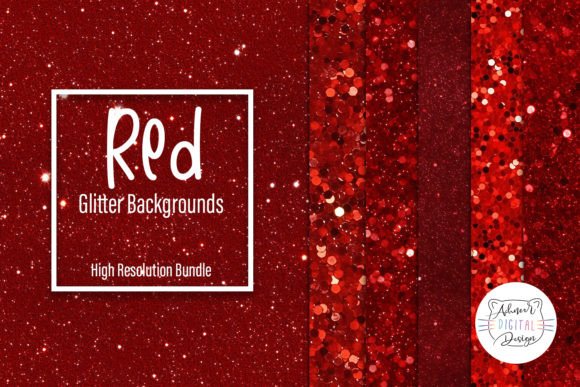 Red Glitter Backgrounds Bundle: Instant Festive Impact
