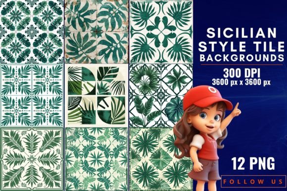 Sicilian Style Tile Backgrounds: Mediterranean Elegance