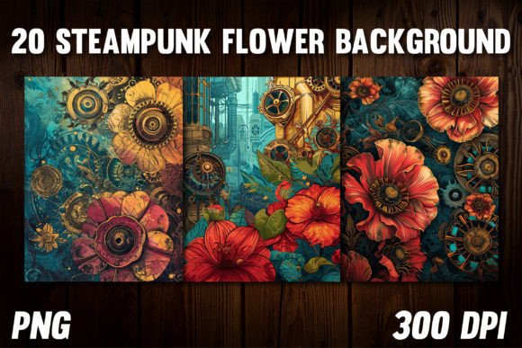 Steampunk Flower Backgrounds for Covers: A Creative Asset Guide