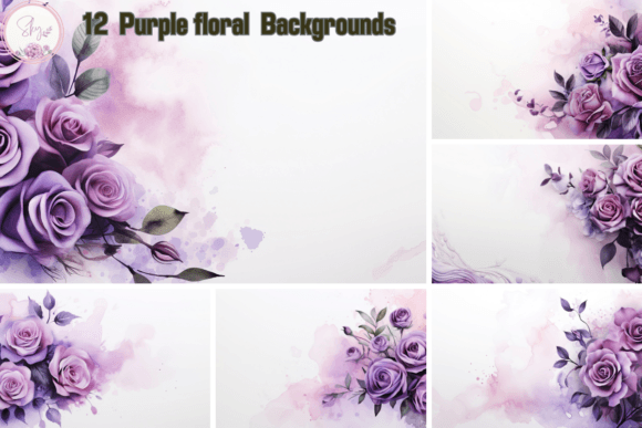 Styling with Purple Floral Digital Paper Backgrounds