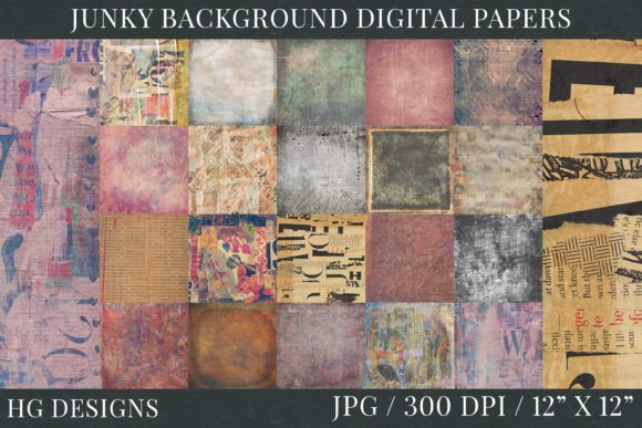 Unleash Raw Creativity with Junky Backgrounds Digital Papers
