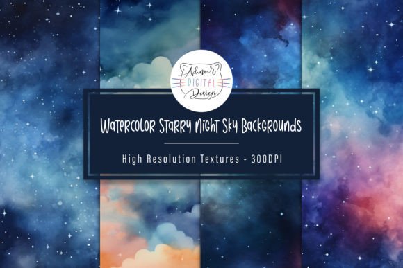 Watercolor Starry Night Sky Backgrounds: A Designer's Dream Asset