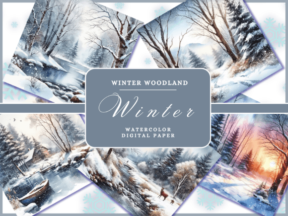 Winter Wallpaper - Winter Backgrounds: A Digital Design Bundle