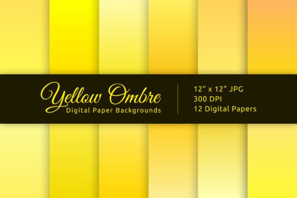 Yellow Ombre Digital Paper Backgrounds: A Versatile Design Asset